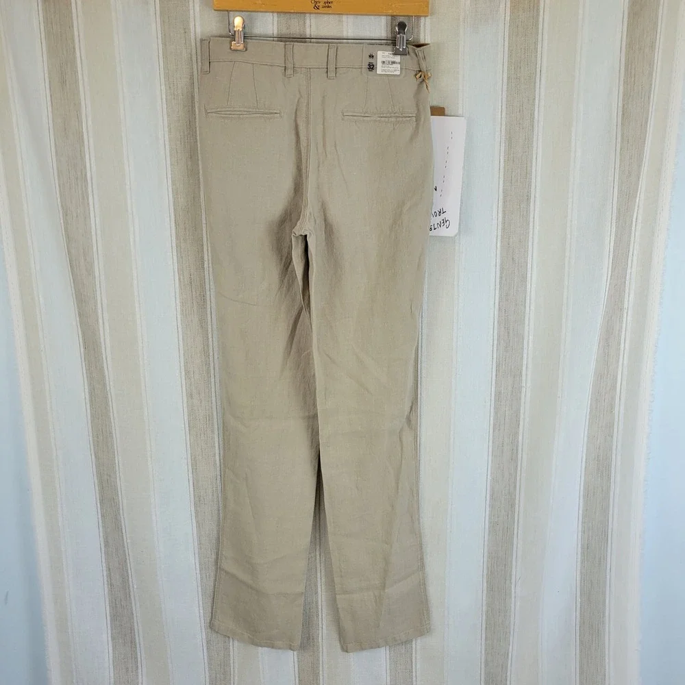 Crimsoune Club‎ Flat Front Smart Fit Basic Tan Khaki Casual Pants Size 32